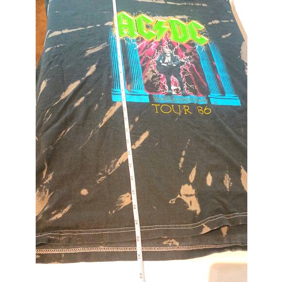 ACDC TOUR 86 WHO MADE WHO BLACK TIE DYE GRAPHIC T SHIRT XXL - Picture 5 of 7
